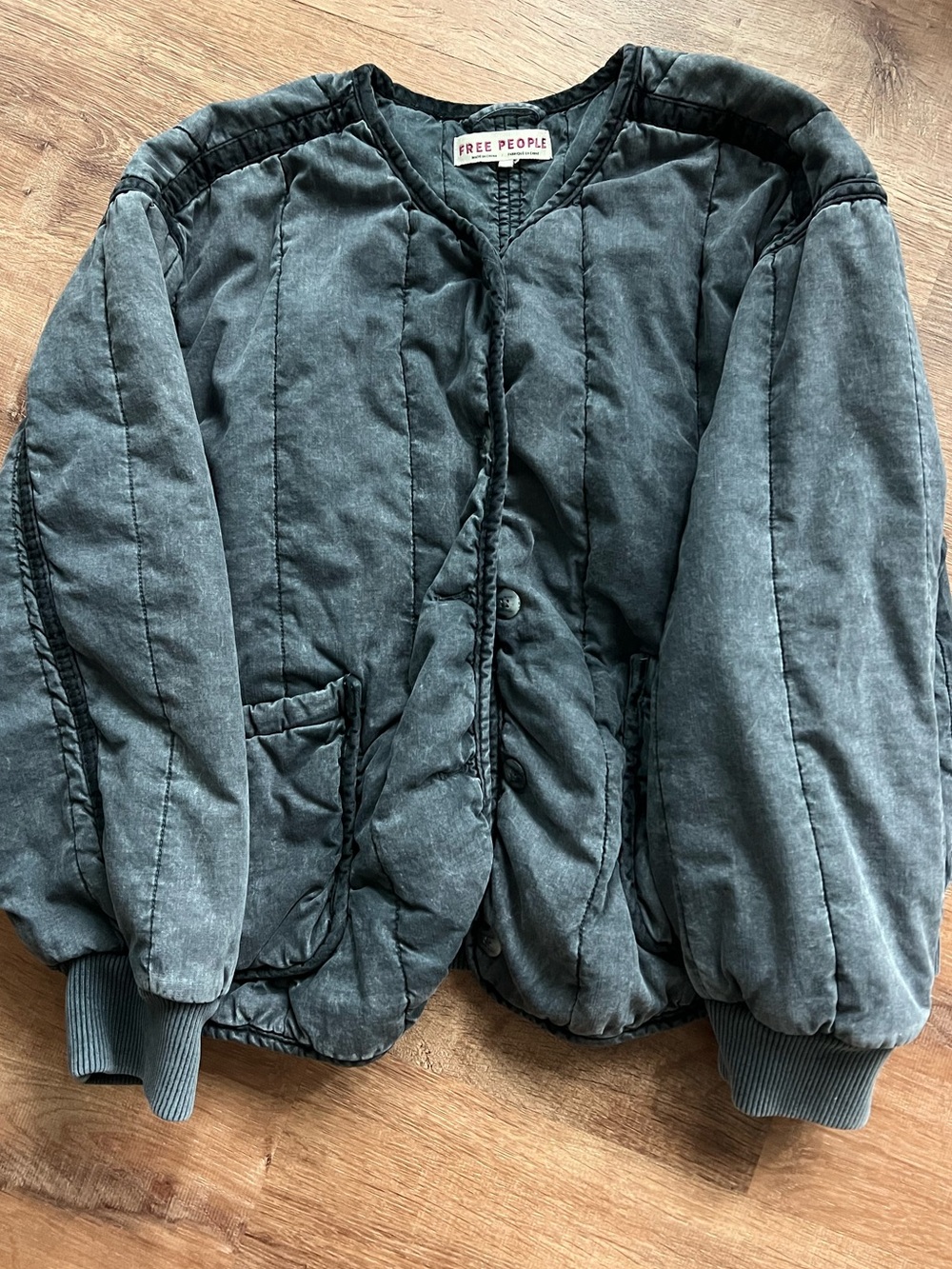 Free People Mixed Signals Jacket Size XL RT $168 Slate